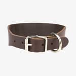 spårhalsband läder brun