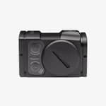 Sidovy av Aimpoint Acro C-2 rödpunktsikte som visar batterilock och knappar för ljusstyrka