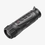 Hikmicro Lynx LQ35L 3.0 termisk monokulär sedd ovanifrån i vinkel som visar knappsats och objektiv.