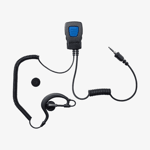 Lafayette Miniheadset Inre Smart med mikrofon, öronbygel och spiralkabel sedd framifrån.
