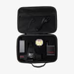 Lafayette Pro Light HL-35 pannlampa med batterier och tillbehör i öppet fodral