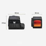 Vortex Defender-CCW Enclosed Solar Red Dot 3 MOA Auto shutoff multi reticle marketing callout image