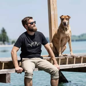 Blaser Herr T-Shirt ARGALI Svart På Modell 1