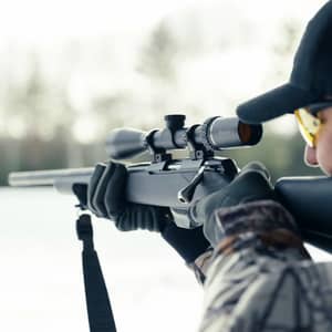 Tikka T1x i miljö skjutbana