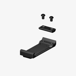 Sprängskiss av Aimpoint COA R monteringsplatta med micro-interface och tillhörande skruvar