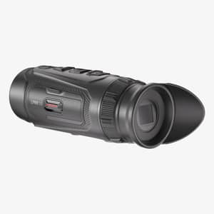 Vinklad bakvy av Hikmicro Lynx LE10 3.0 termisk monokular som visar okularet och kontrollknappar.