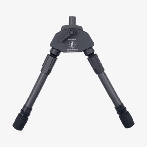 Spartan Javelin Pro Hunt Tac benstöd för jakt sett framifrån mot vit bakgrund.