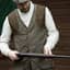 Blaser Herrväst Vintage Wing Olivgrön Melange Svart På Modell 1