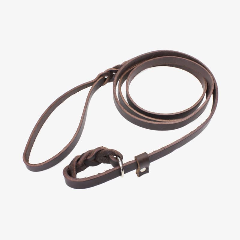 Retrieverkoppel läder 14 mm Brun