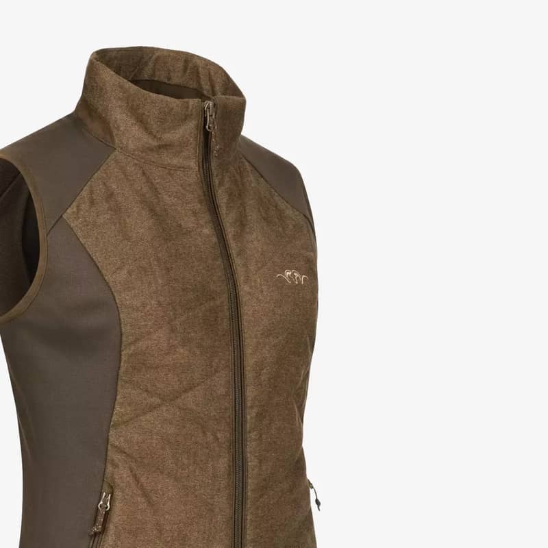 Blaser Dam Fleece Vest Kora Mörkbrun Detalj