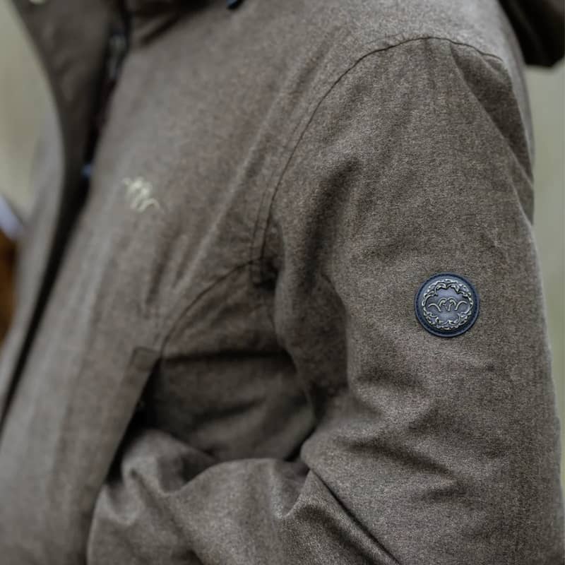 Blaser Dam Vintage Jacka Celine Mörkbrun Melange På Modell 2
