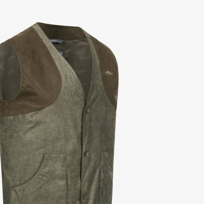 Blaser Herrväst Vintage Wing Olivgrön Melange Svart Detalj