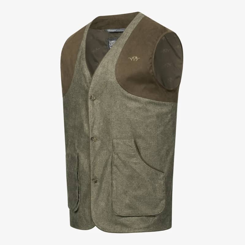 Blaser Herrväst Vintage Wing Olivgrön Melange Svart Vänster