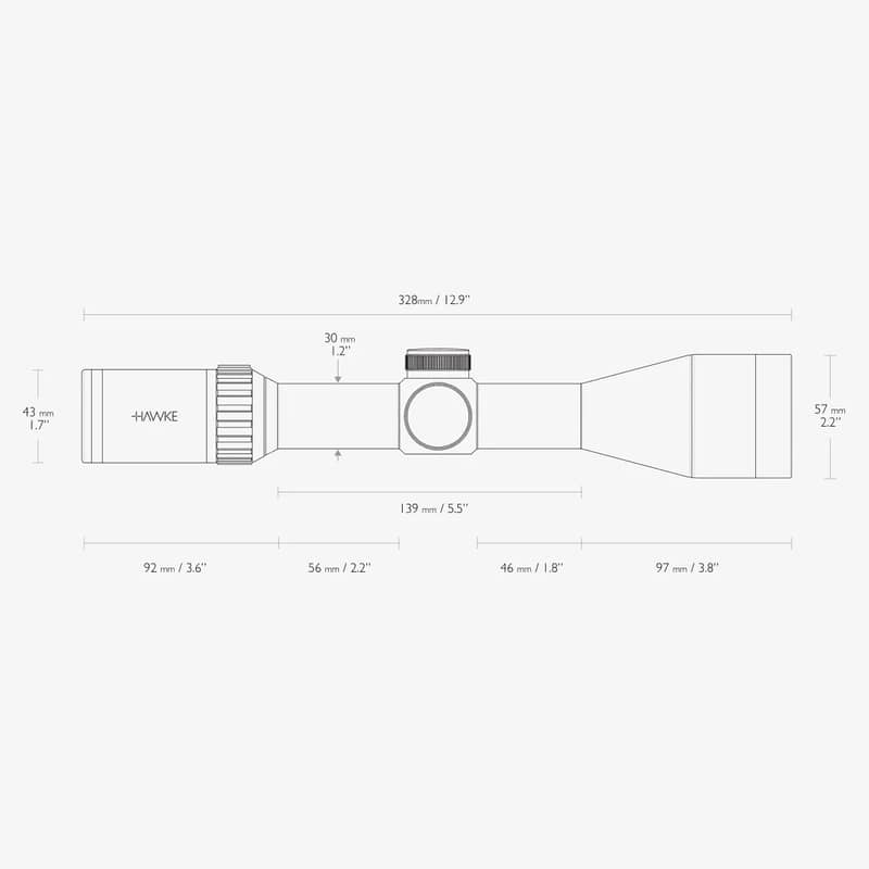 Hakwe Vantage 30 WA 2,5-10x50 Dimensioner