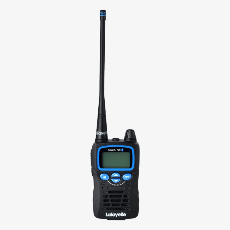 lafayette-jaktpaket-dc-155-smart-1 Lafayette Smart Plus 155MHz jaktradio sedd framifrån med antenn.