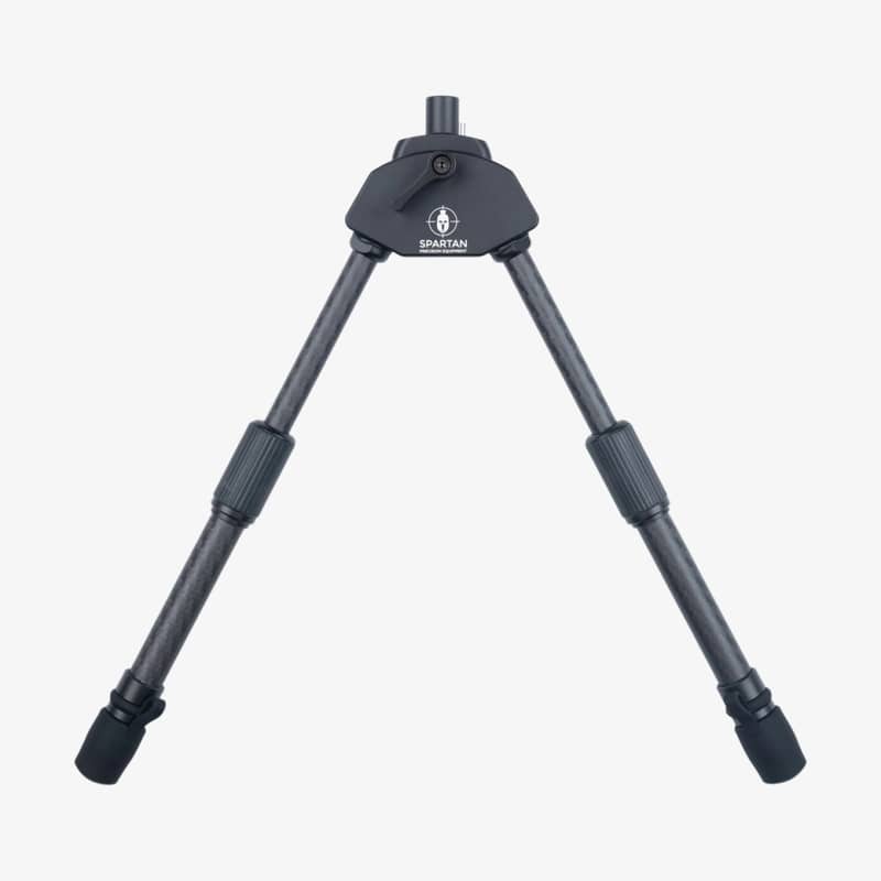 Spartan Javelin Lite TL benstöd i kolfiber sett framifrån i utfällt läge.