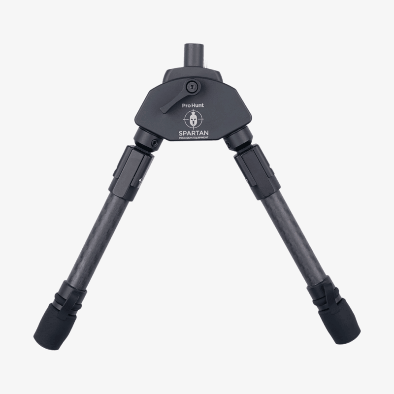 spartan-javelin-pro-hunt-tac-benstod-framifran Spartan Javelin Pro Hunt Tac benstöd för jakt sett framifrån mot vit bakgrund.