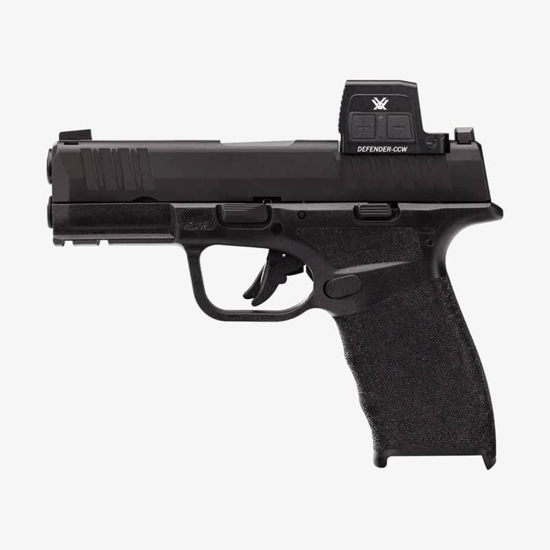 Vortex Defender-CCW enclosed solar rödpunktsikte monterat på en pistol i sidovy