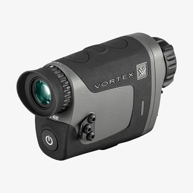 Vortex Veil 400 termisk monokikare sedd snett framifrån med synligt objektiv, reglage och Vortex-logotyp