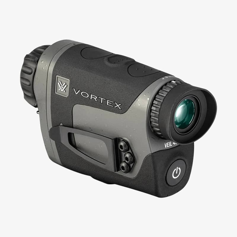 Vortex Veil 400 termisk monokikare visad snett framifrån med objektivlins och sidoknappar synliga