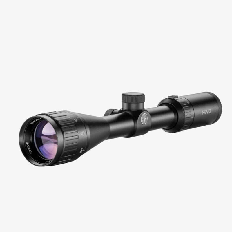 hawke-vantage-3-9x40-ao-kikarsikte-vinklad-front Hawke Vantage 3-9x40 AO kikarsikte med 30/30 riktmedel sett från vinklad frontvy