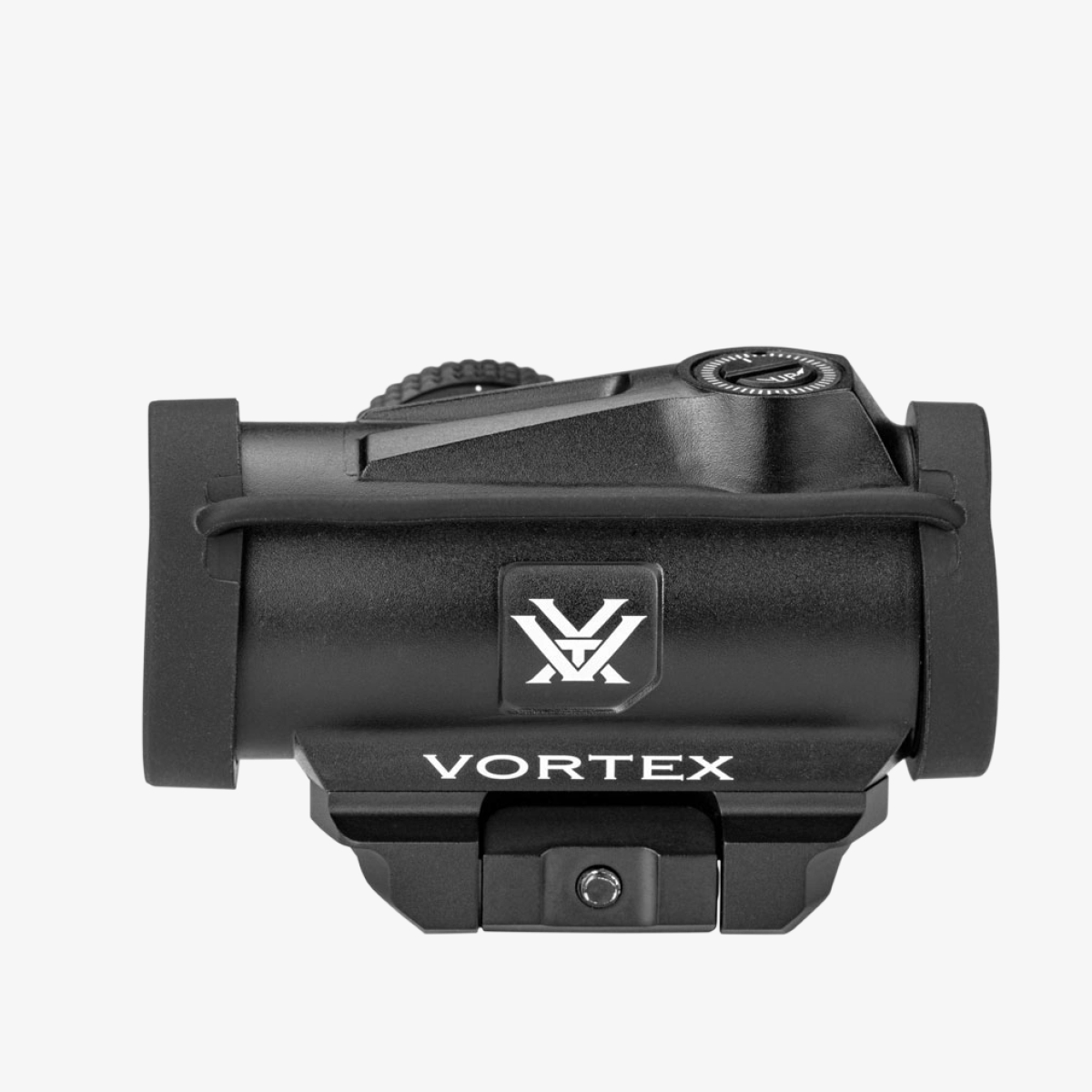 Vortex Triumph Rödpunktsikte Sida Sidovy av Vortex Triumph rödpunktsikte i svart utförande monterat på fäste.